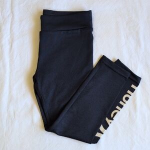 hurley girls navy blue active wear sporty athletic leggings size 6
